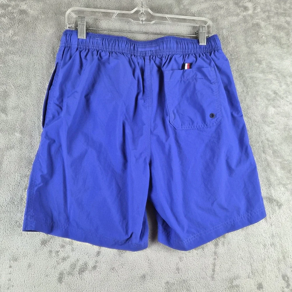 Tommy Hilfiger Swim Trunks Mens Medium Blue Drawstring‎ Mesh Lined Beach NWOT